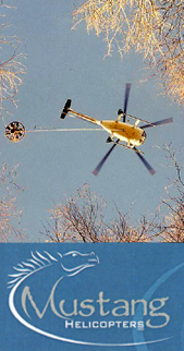 One of Mustang's helicopters doing seismic loadwork
